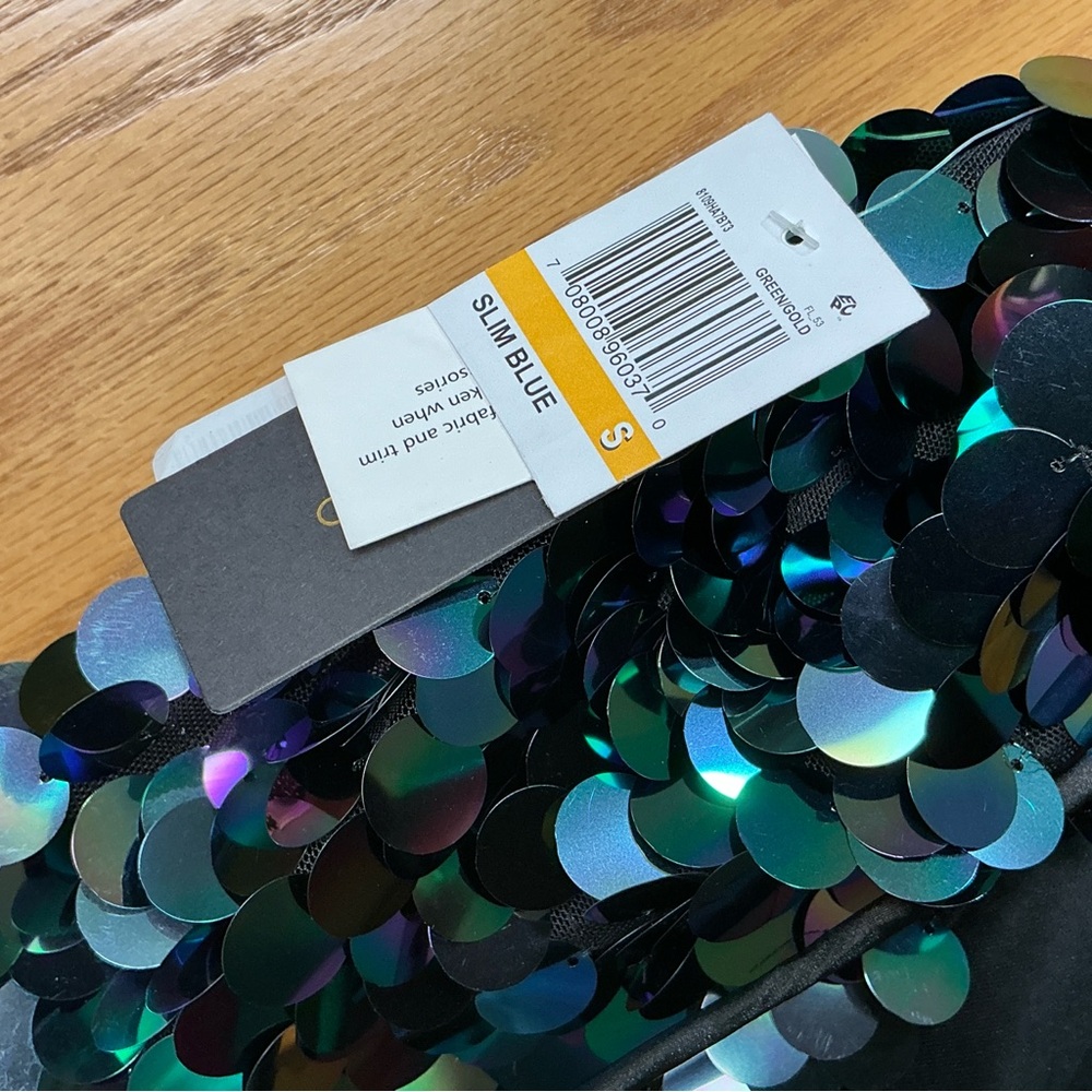 City Studio Juniors Sequin Paillette Mini Dress Iridescent Blue and Green SM New - Picture 9 of 12